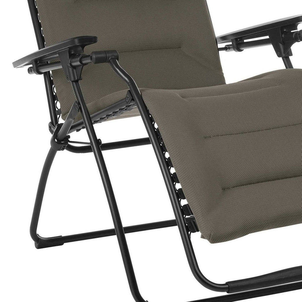 Nærbilde av sammenleggbar mekanisme på Relax-stol Futura stål/AirComfort sammenleggbar Lafuma