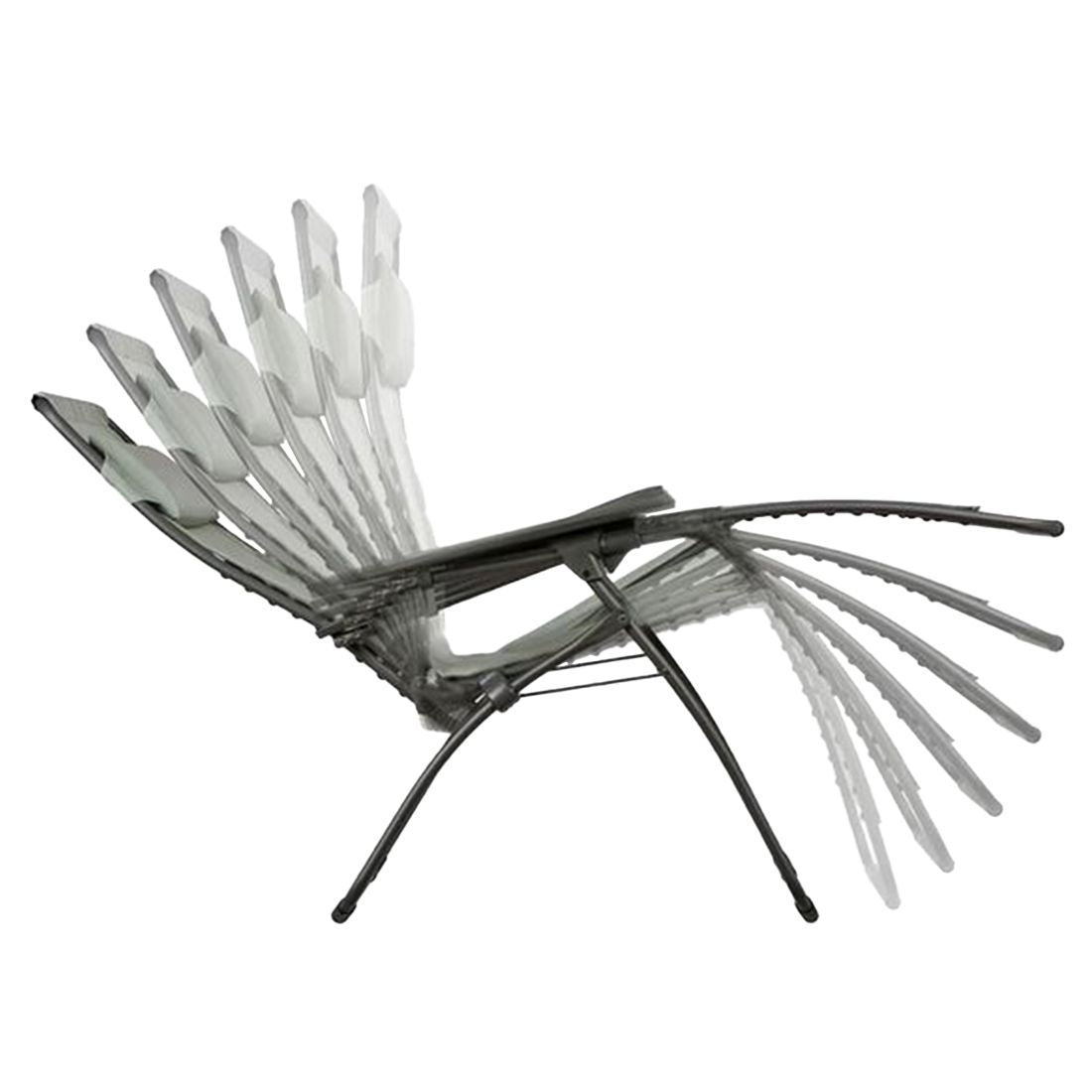 Nærbilde av justerbar relaxfunksjon på Relax-stol Futura stål/BeComfort blå sammenleggbar