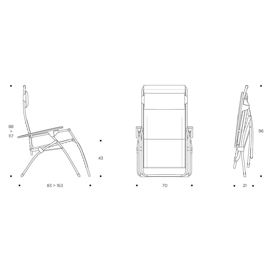 Relax-stol Futura stål/BeComfort i liggende posisjon