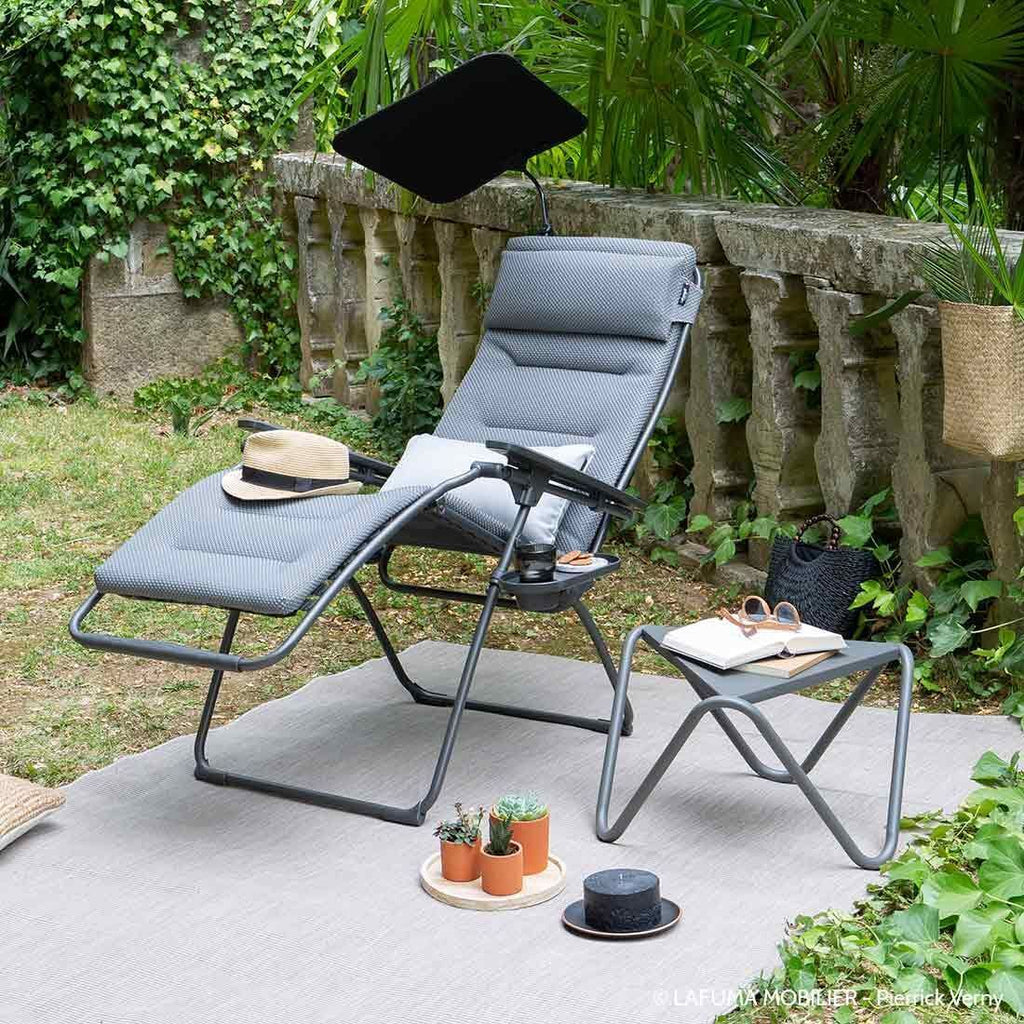 Relax-stol Futura stål/BeComfort sølv sammenleggbar nærbilde av ramme