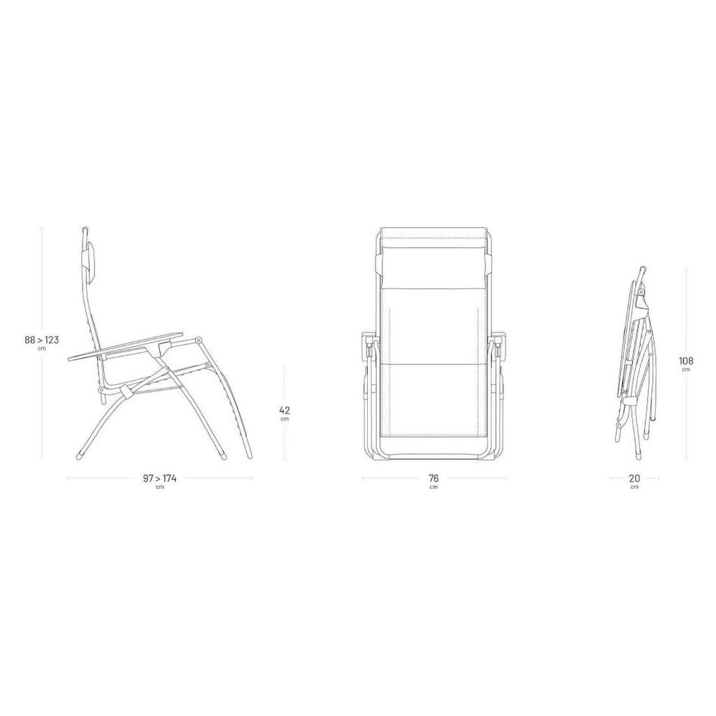 Relax-stol Futura XL stål/Batyline 76 cm - Lafuma