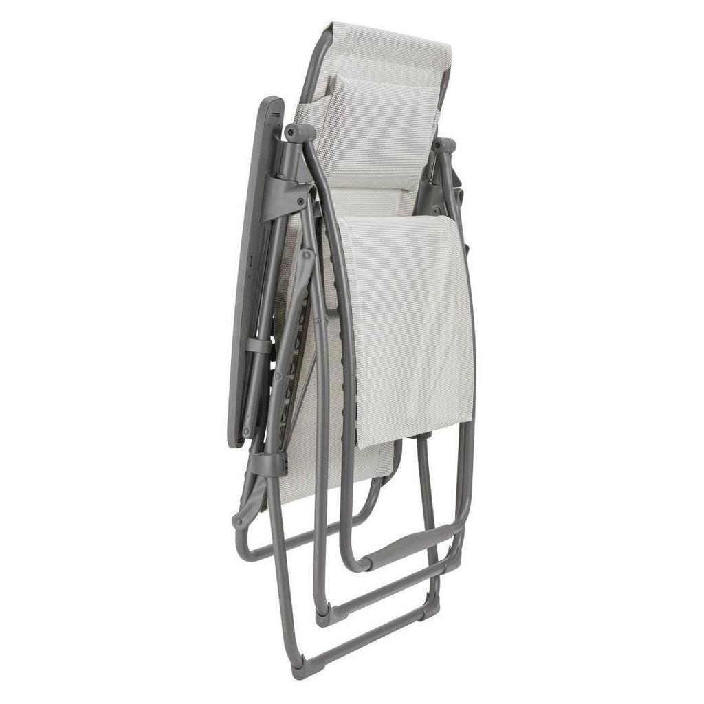 Relax-stol Futura XL stål/Batyline titane/seigle sett fra siden