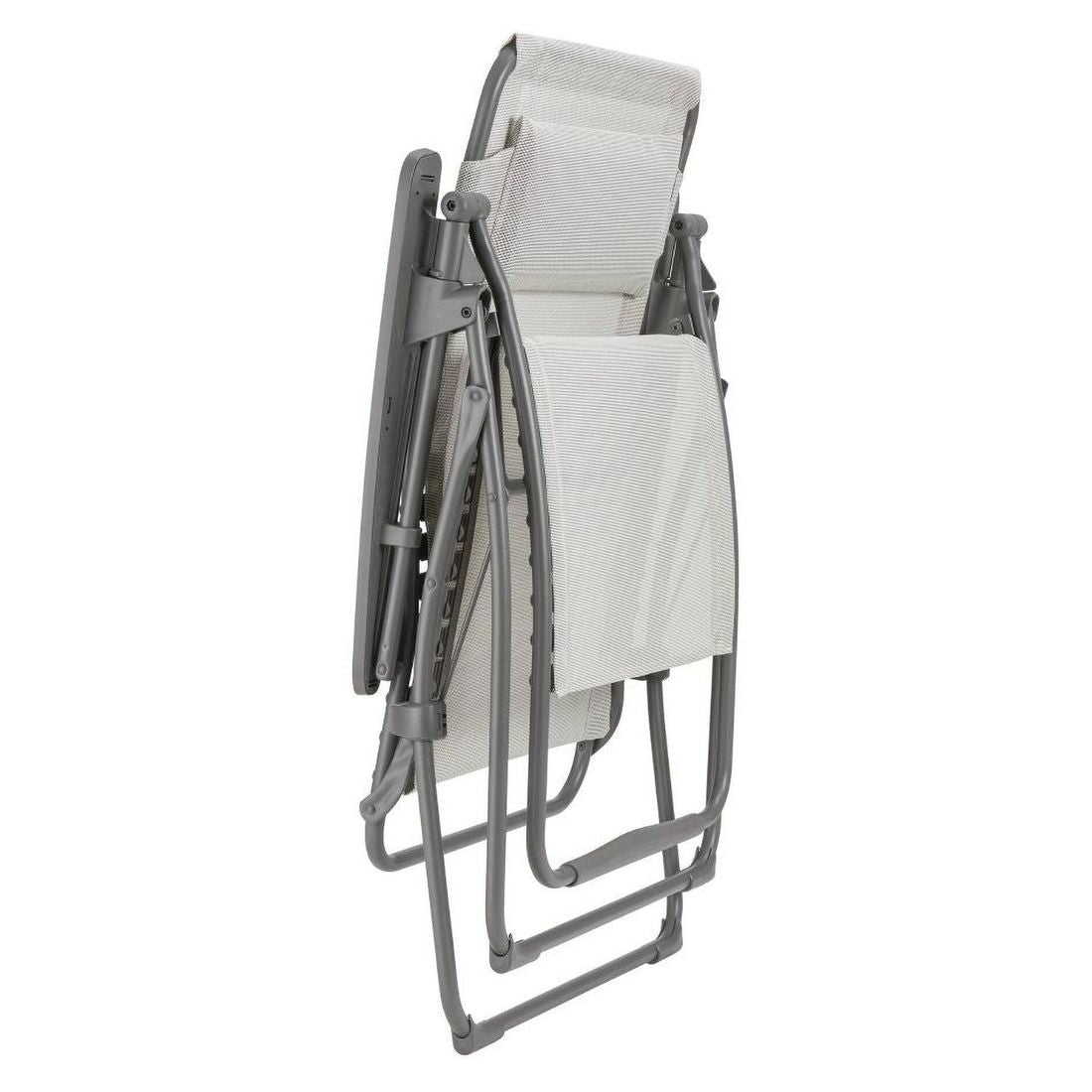 Relax-stol Futura XL stål/Batyline titane/seigle sett fra siden