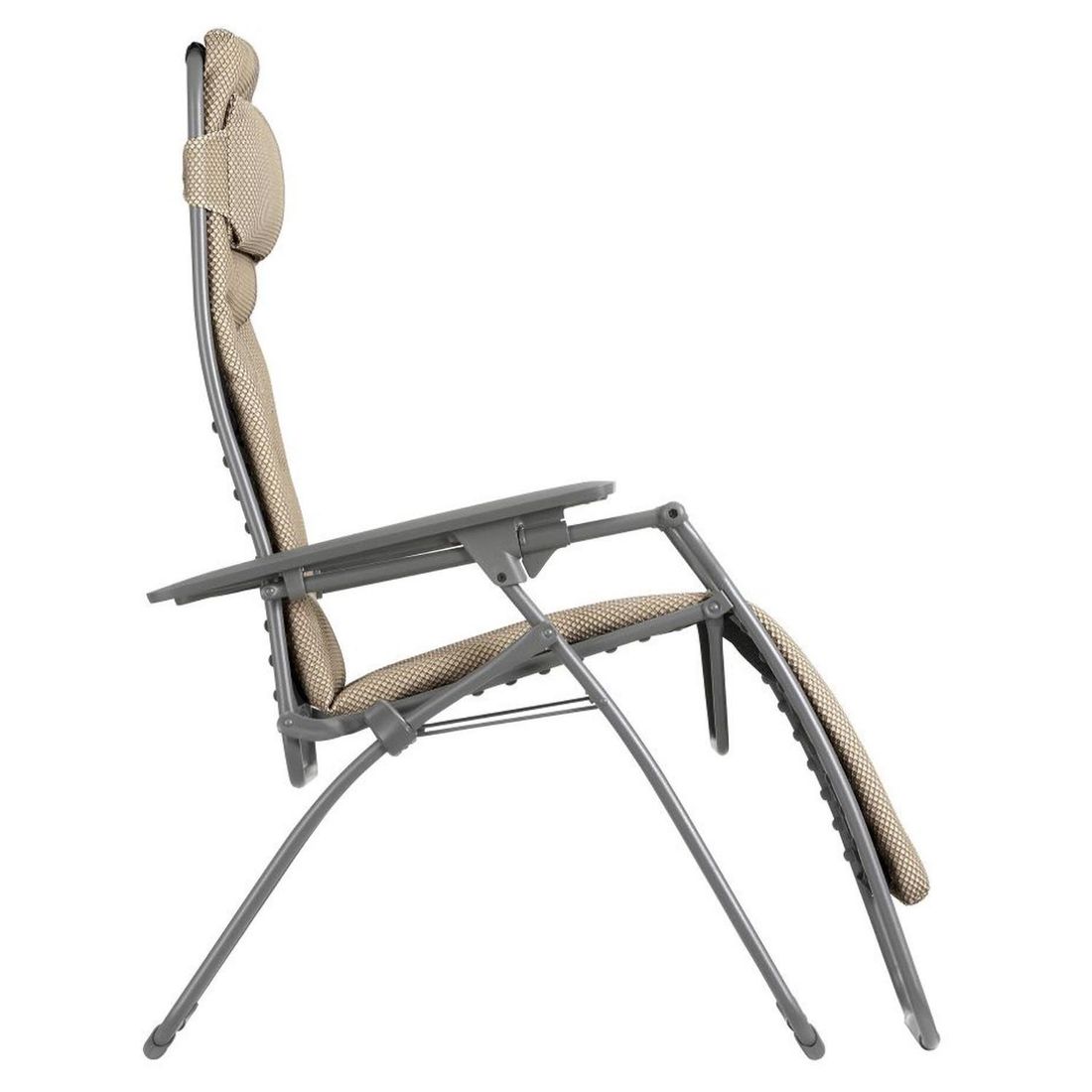 Relax-stol Futura XL stål/BeComfort titane/moka i liggende posisjon