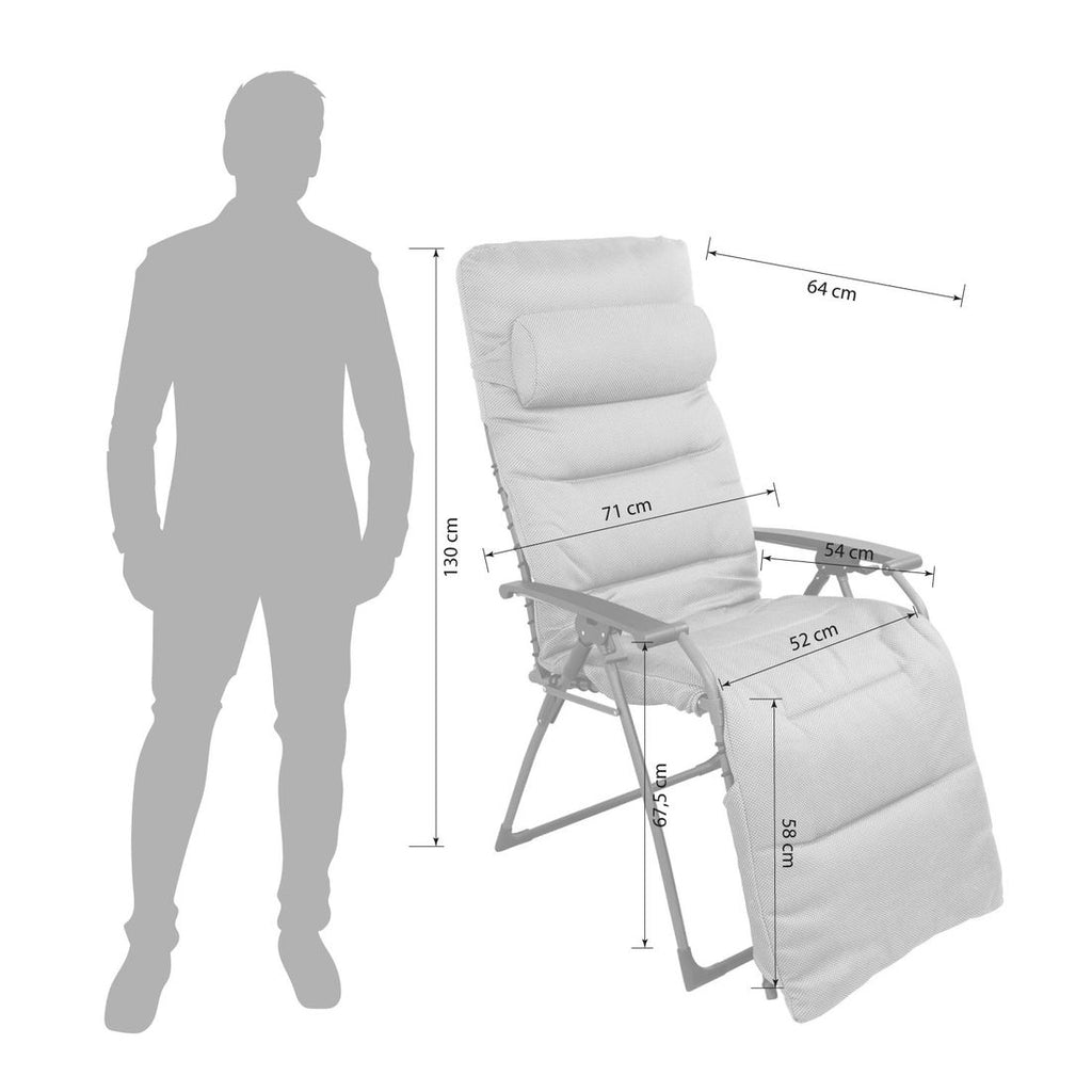 Detalj av stoff på Relax-stol Oasi Garda XL justerbar stål/olefin