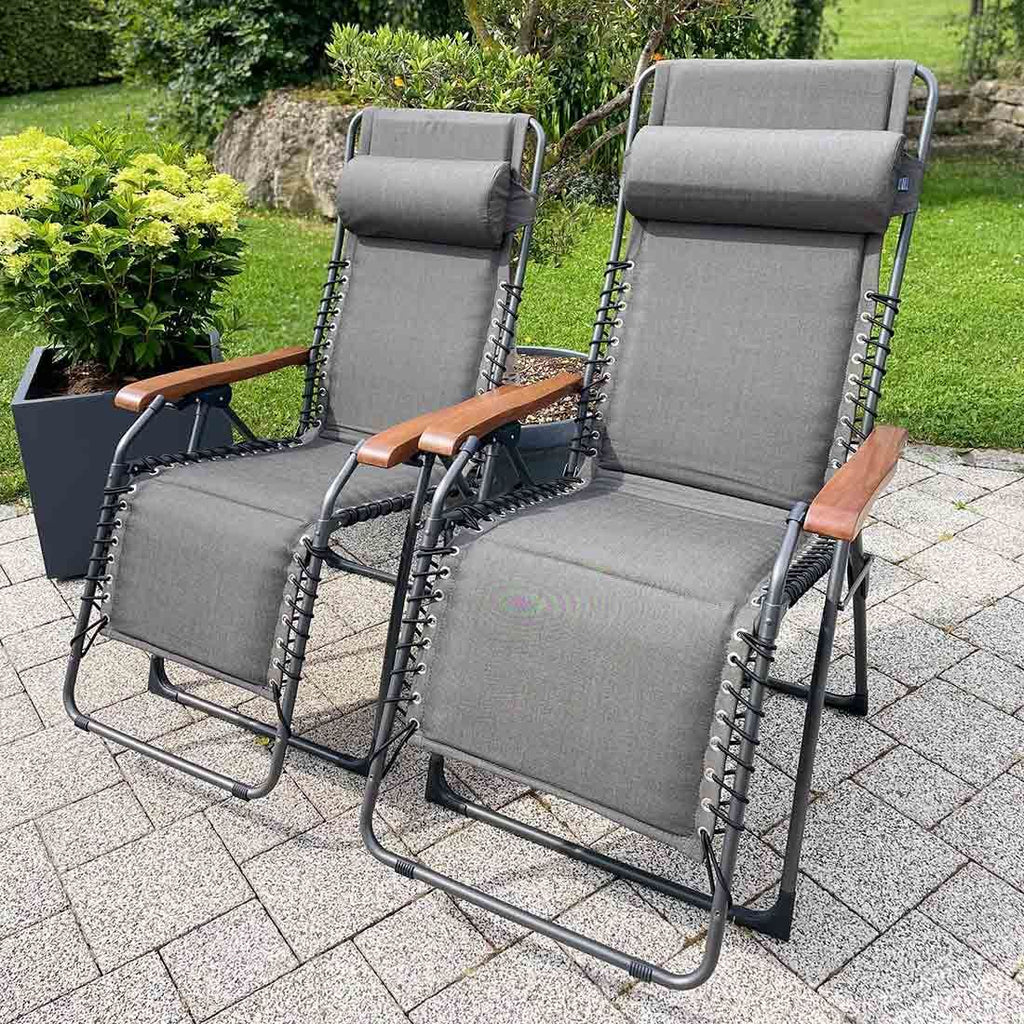 Nærbilde av aluminiumramme på Relax-stol Oasi Naturline Amano aluminium/olefin