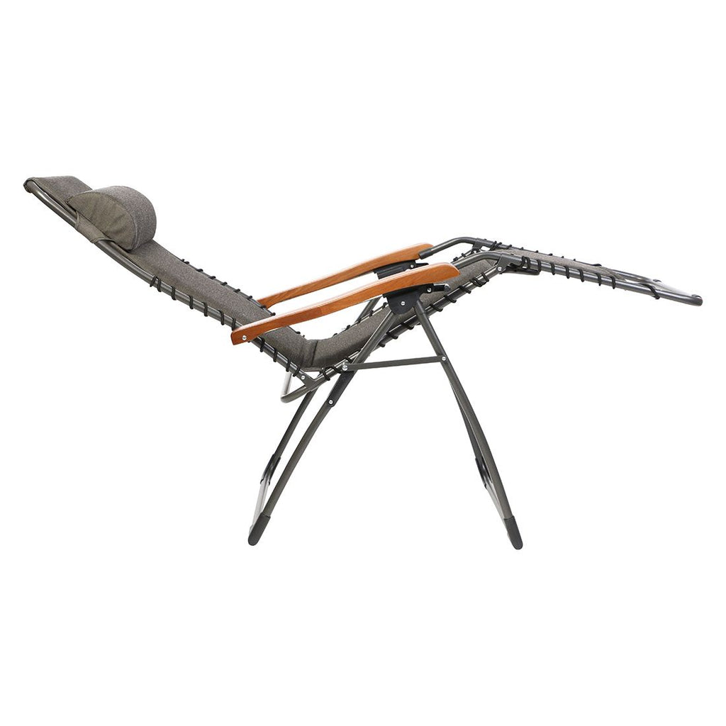 Detalj av stoff og ramme på Relax-stol Oasi Naturline Amano XL aluminium/olefin