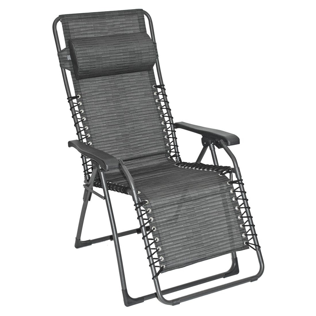 Relax-stol Oasi Superior aluminium/textilen antrasitt forfra