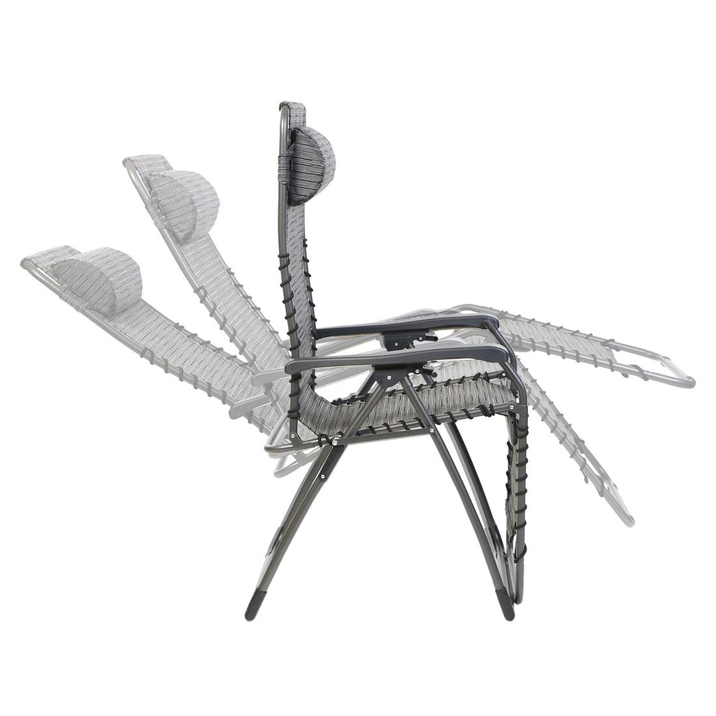 Relax-stol Oasi Superior aluminium/textilen antrasitt detalj av tekstilene stoff