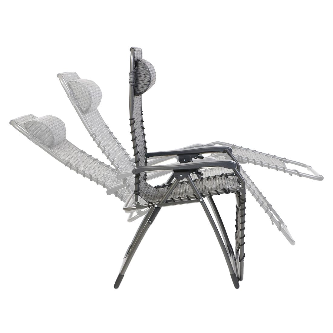 Relax-stol Oasi Superior aluminium/textilen antrasitt detalj av tekstilene stoff
