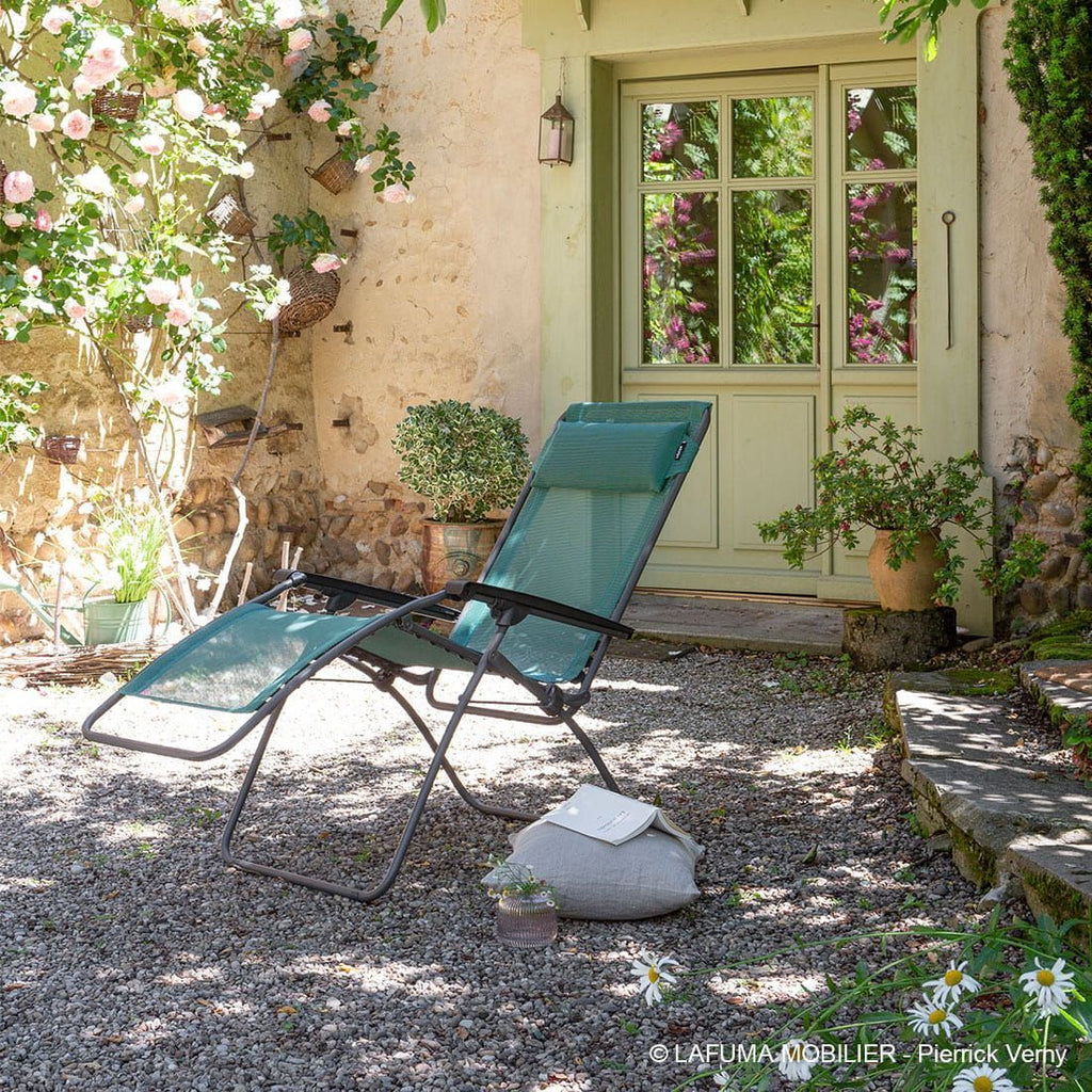 Detalj av Relax-stol R Clip stål/Batyline stoff