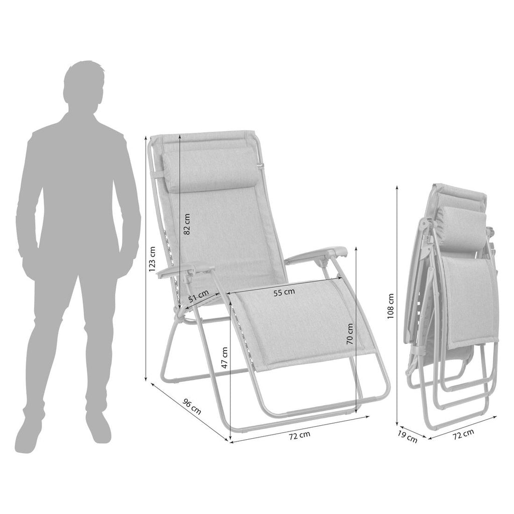 Detalj av Relax-stol RSX Clip XL stål akryl sammenleggbar materiale
