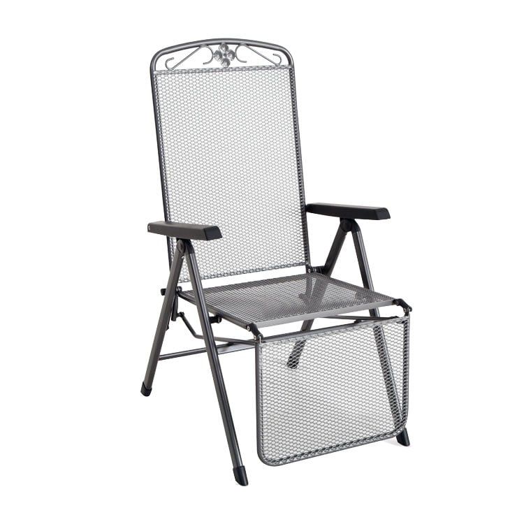 Relax-stol Savoy stål 58x70 cm fra MWH i isengrå metall