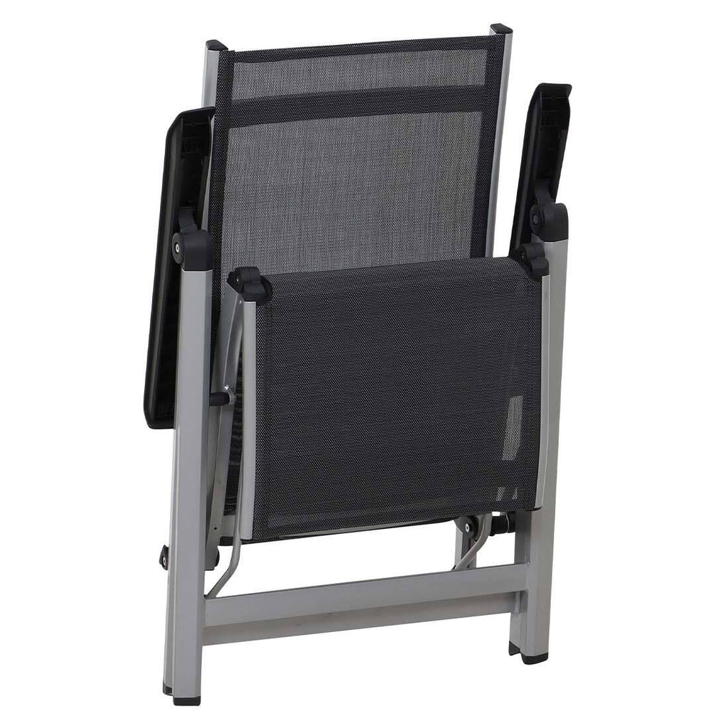 Relax-stol Tesoro aluminium/Ranotex sammenleggbar på terrasse