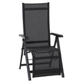 Relax-stol Tesoro justerbar aluminium/Ranotex antrasitt forfra