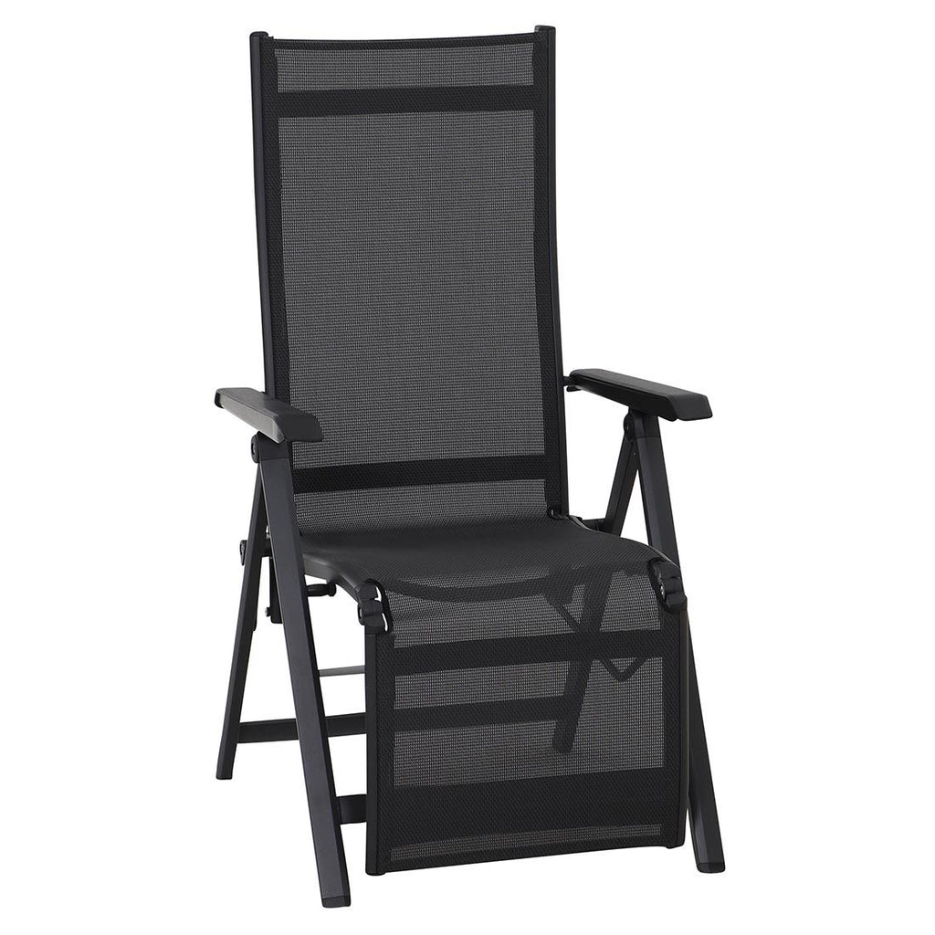 Relax-stol Tesoro justerbar aluminium/Ranotex antrasitt forfra