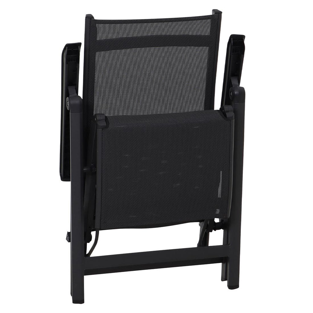 Relax-stol Tesoro justerbar aluminium/Ranotex antrasitt klappet sammen