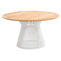 Rundt hagebord Acore aluminium/teak Ø140 cm forfra