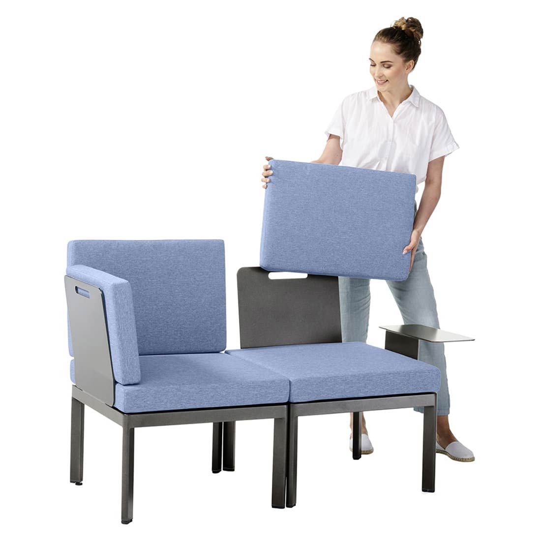 Rygg-/sideelement Lugo aluminium 44x45 cm i isengrå farge