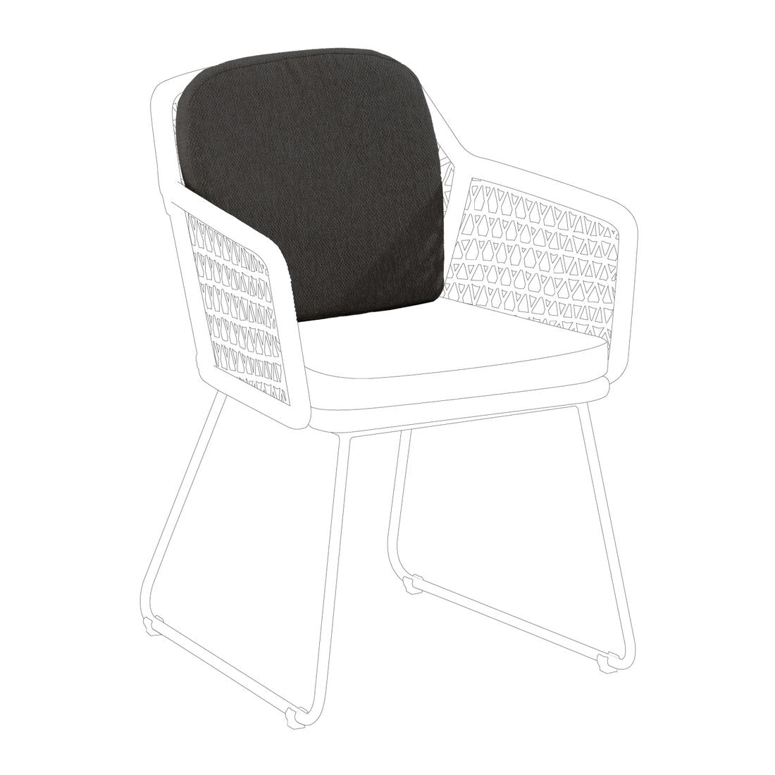 Ryggpute Kubu 44x40 cm olefin, antrasitt forfra