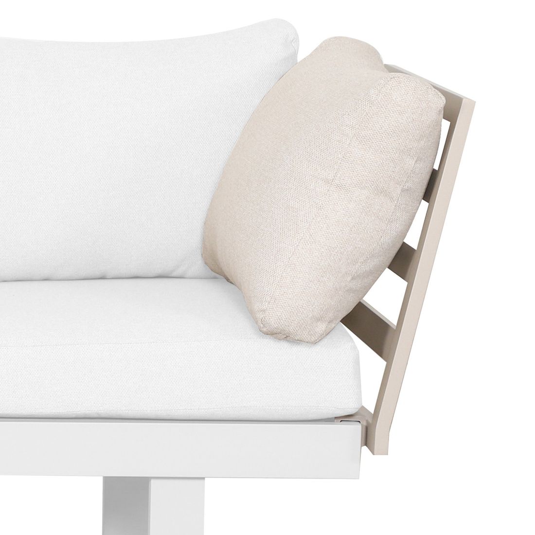 Ryggstøtte Atlanta med pute aluminium 66x53 cm forfra