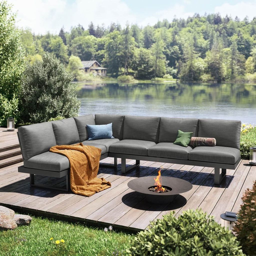 Ryggstøtte Atlanta med pute aluminium/olefin sett fra siden