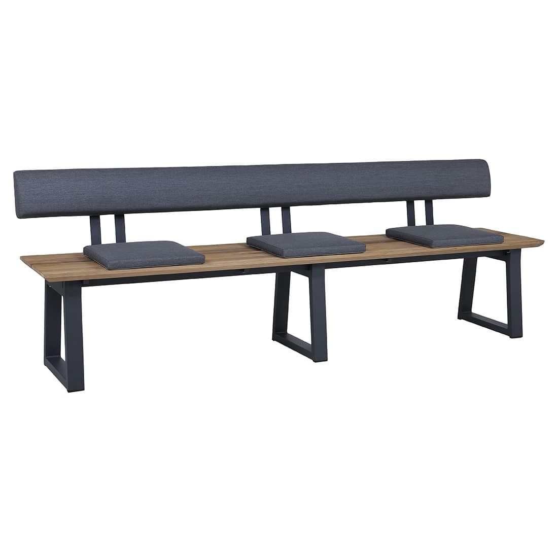 Ryggstøtte Phönix 220 cm rustfritt stål/textil detalj