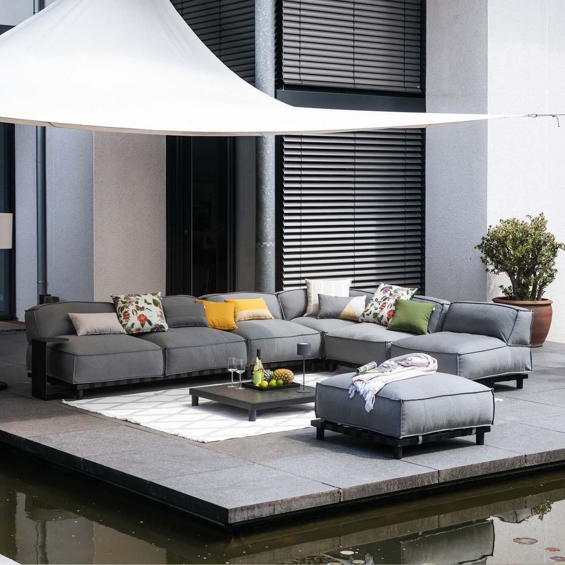 Midtmodul lounge Vlieland aluminium/Sunbrella 87 cm - Schöner Wohnen