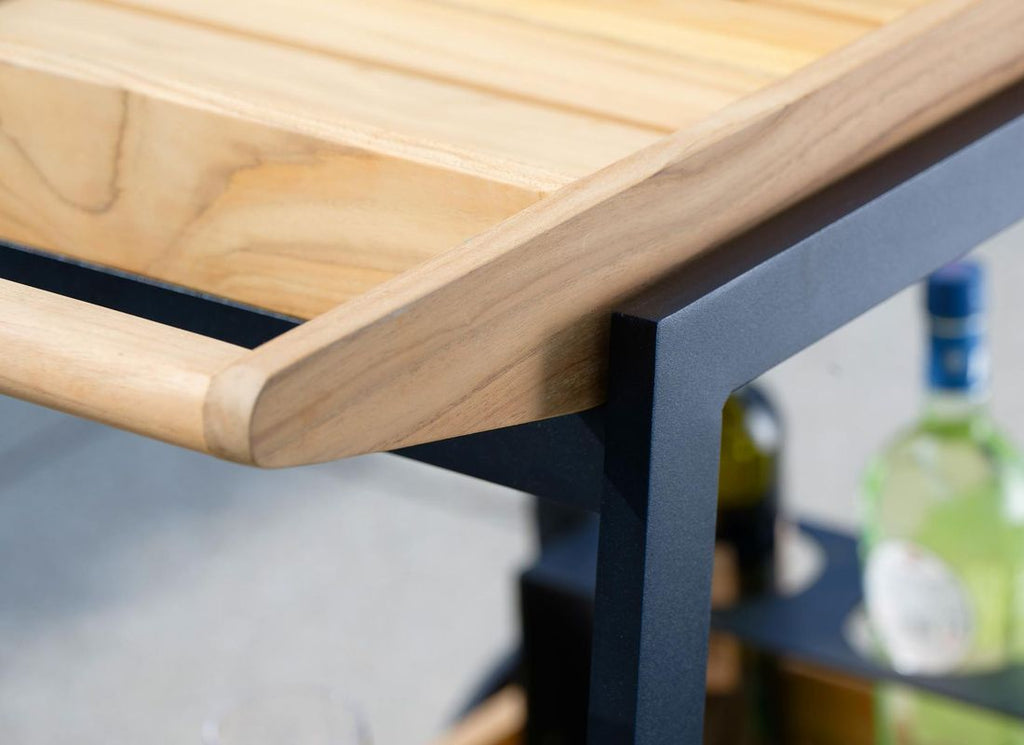 Serveringsvogn Frido aluminium/teak 86x58 cm - Stern montert
