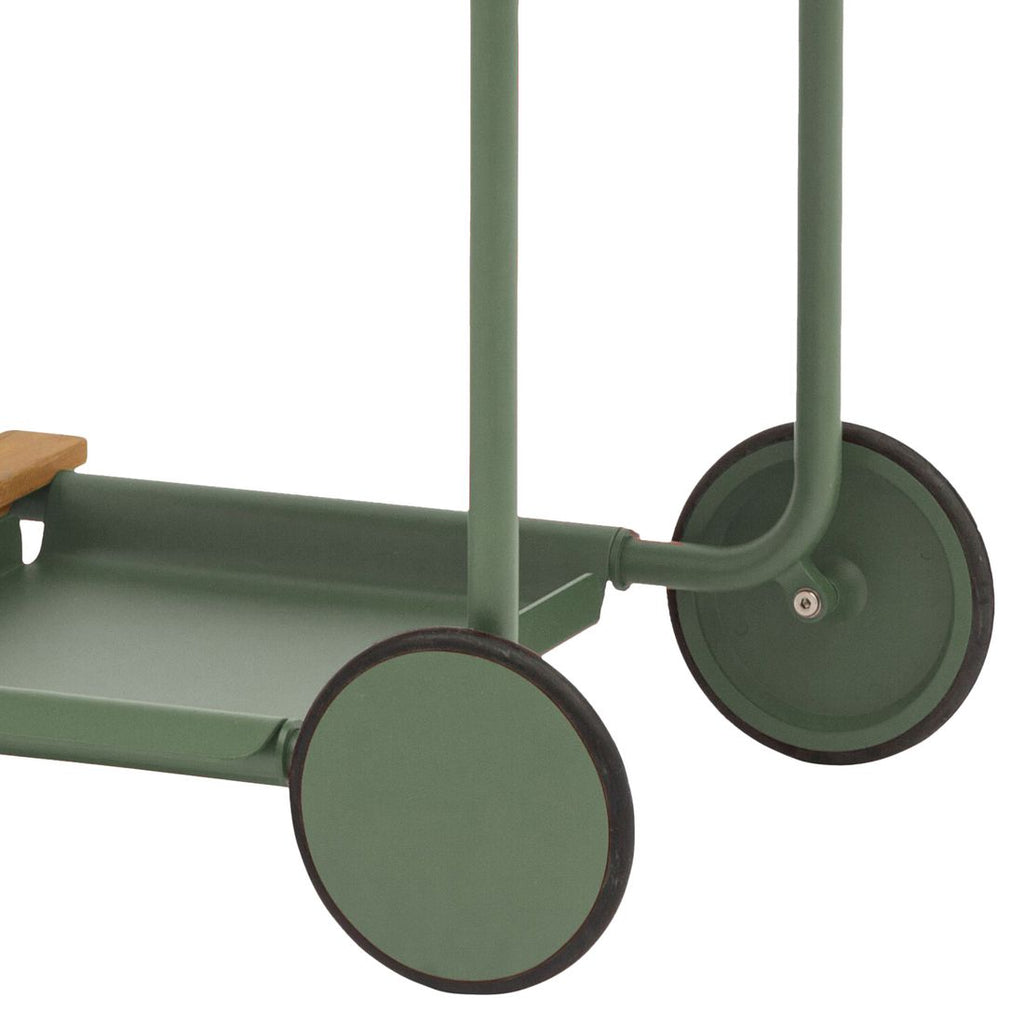 Serveringsvogn ute Somerset aluminium/teak 90x51 cm - Zebra nærbilde hjul