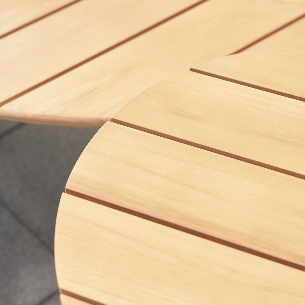 Sidebord ute 7015 Ø50 cm aluminium/teak nærbilde aluminiumramme
