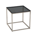 Sidebord ute 45x45 cm rustfritt stål/glass - Stern forfra