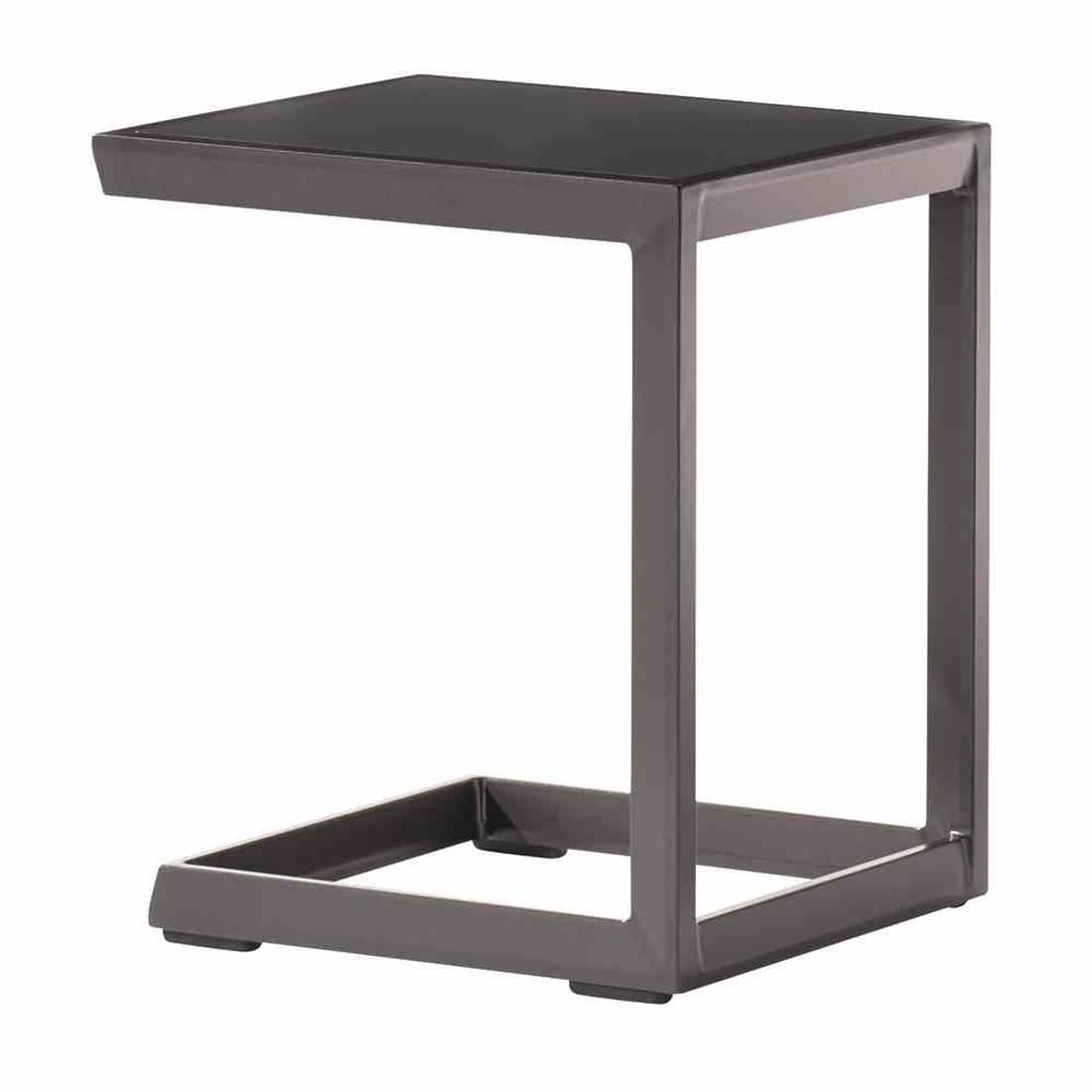 Sidebord ute aluminium 35x45x50 cm jerngrå - Sieger for balkong og hage