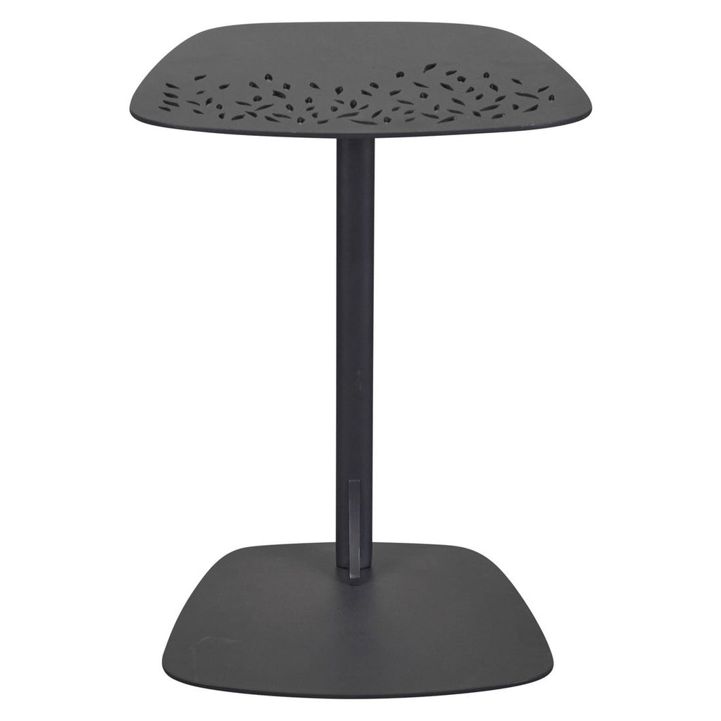 Montert Sidebord ute Bari 40x39 cm aluminium antrasitt i hagemiljø