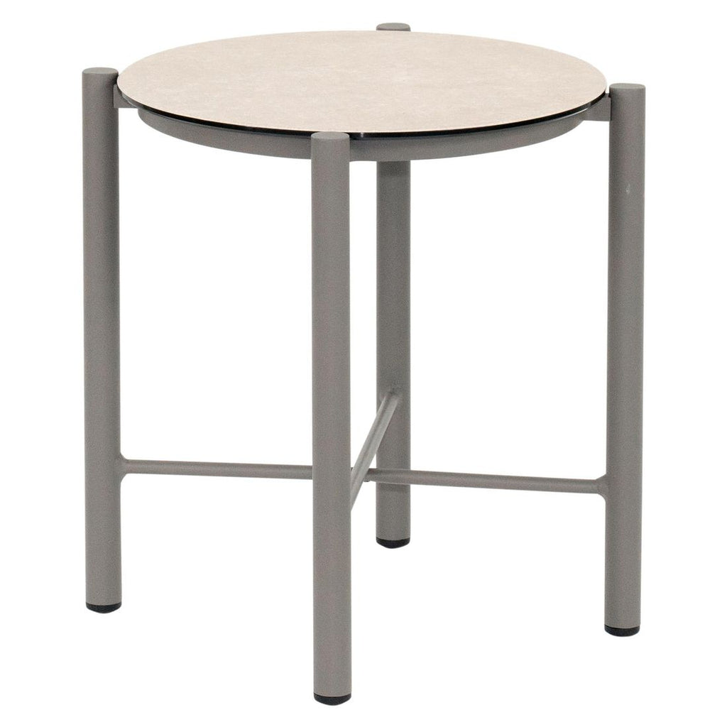 Sidebord ute Bora Bora Ø40 cm aluminium/keramikk forfra