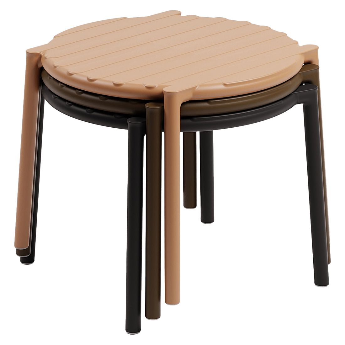 Sidebord ute Doga plast Ø49,5 cm stabelbar - Nardi stabelbar funksjon
