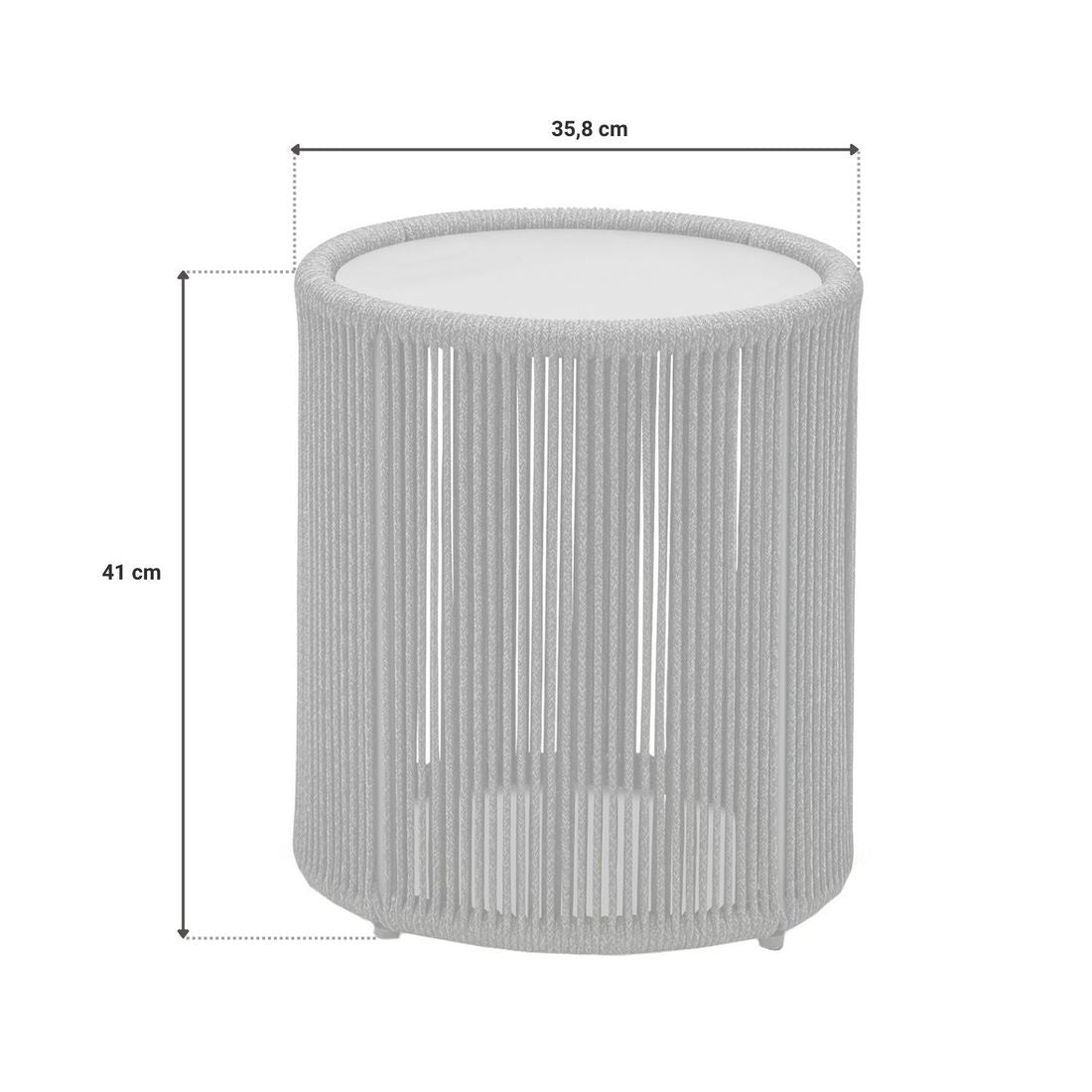 Detalj av bordplate på Sidebord ute Formentera aluminium tau Ø35,8 cm - Musterring