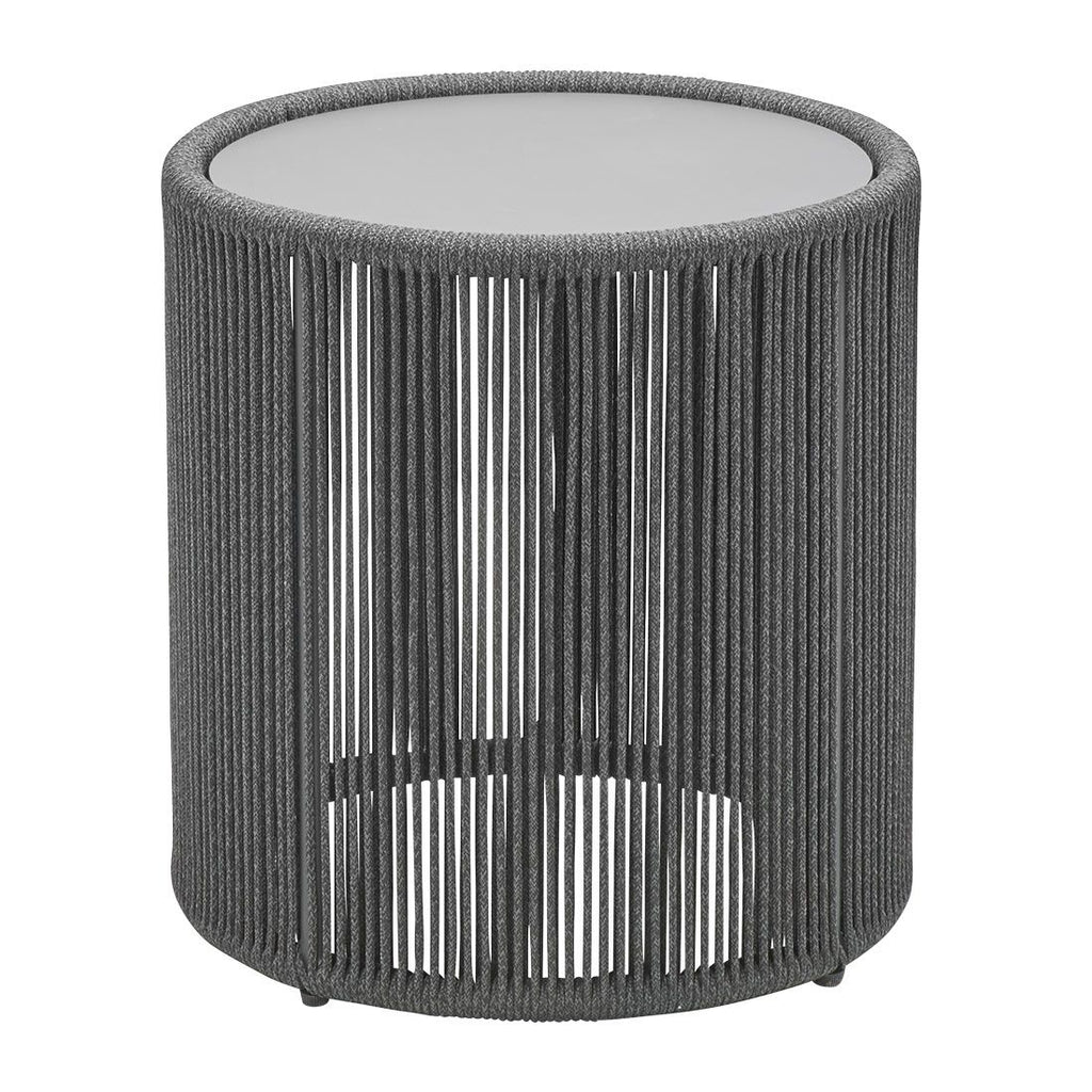 Sidebord ute Formentera Ø44,4cm aluminium/tau forfra