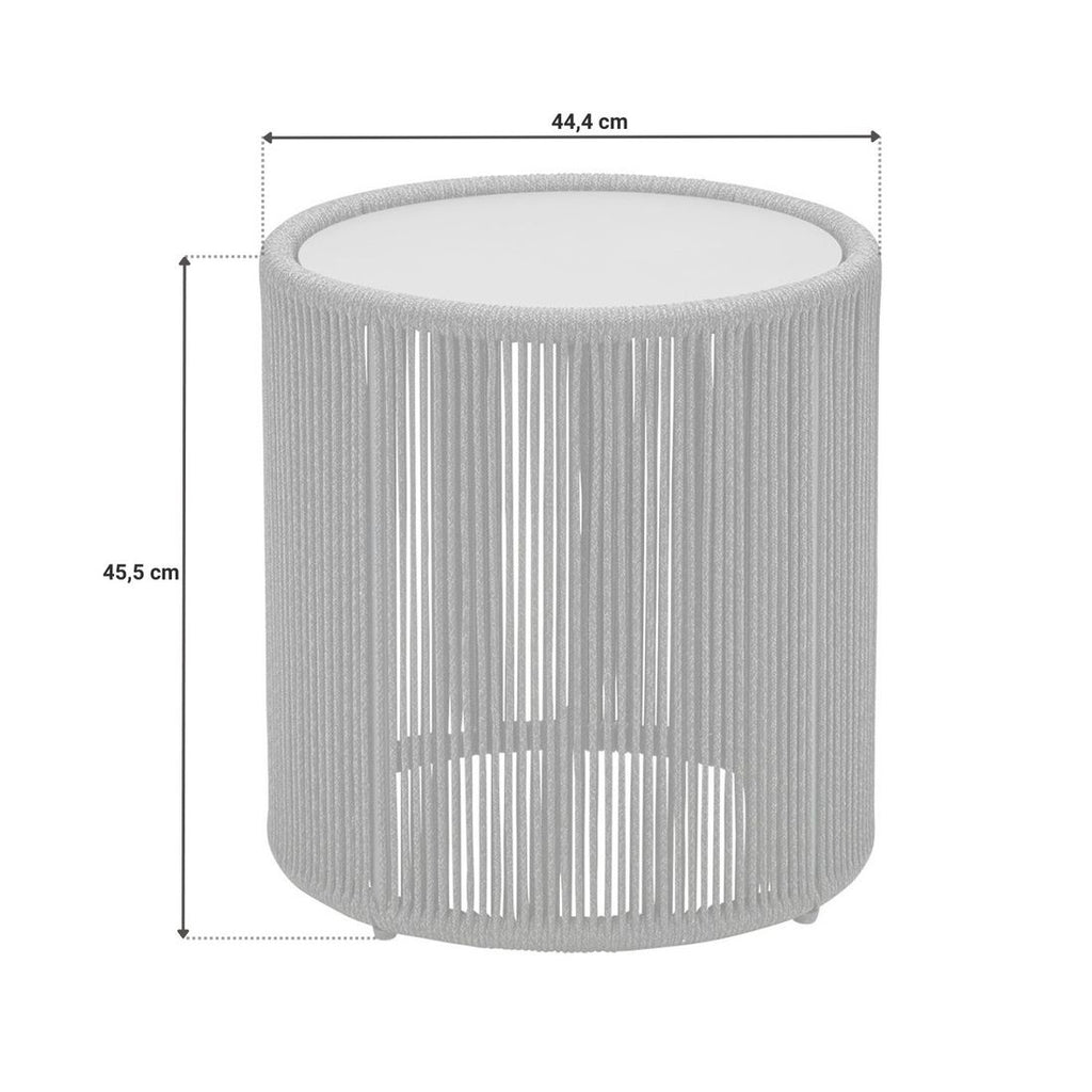 Sidebord ute Formentera Ø44,4cm aluminium/tau detalj av tau