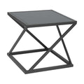 Sidebord ute Jackie 50x50 cm aluminium/glass antrasitt forfra