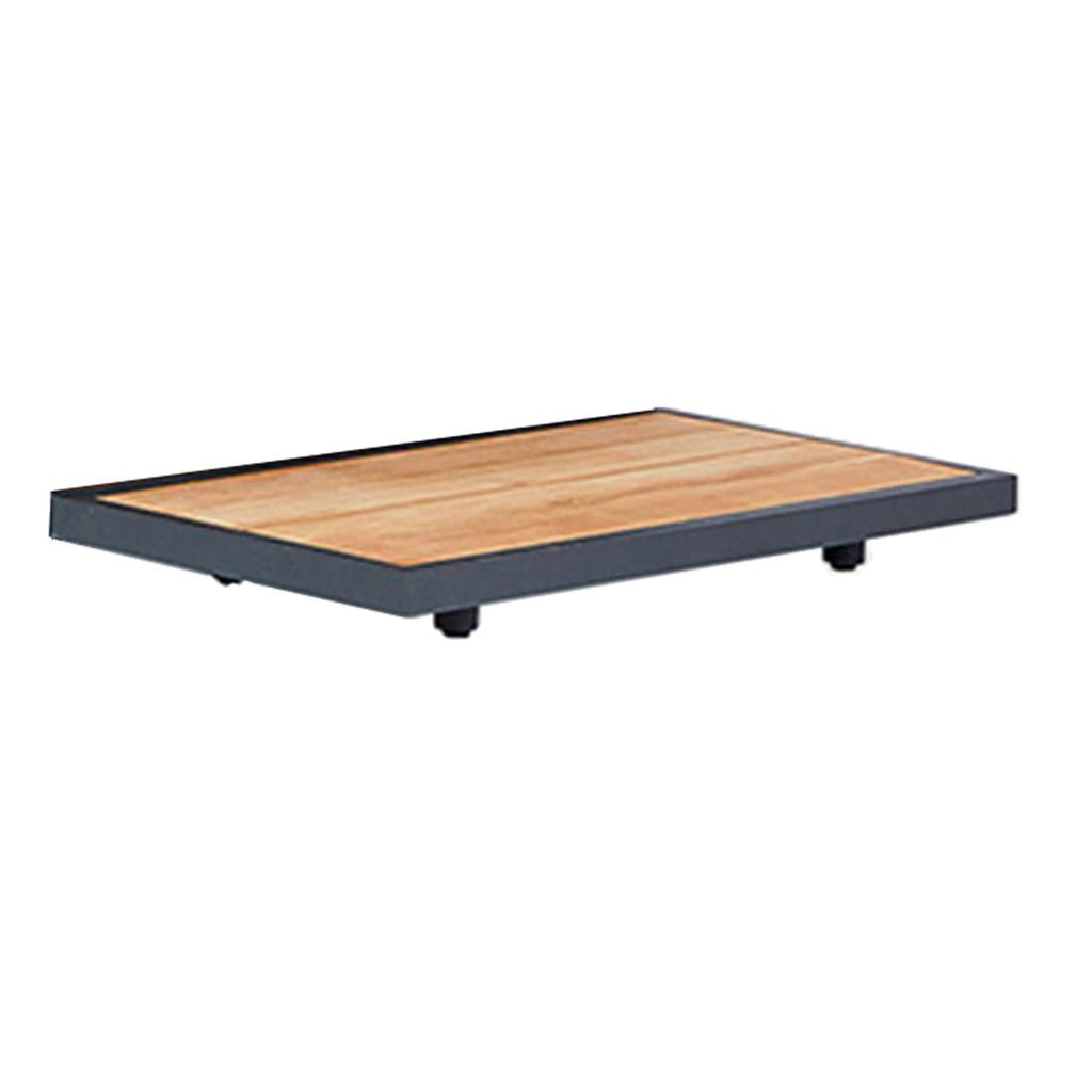 Sidebord ute Kota 110x55cm aluminium/teak forfra