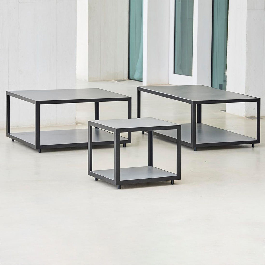 Montert Sidebord ute Level aluminium/keramikk 48x48 cm i hage