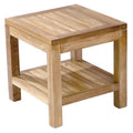 Sidebord ute Lobby 45x45 cm teak med hylle - Zebra forfra