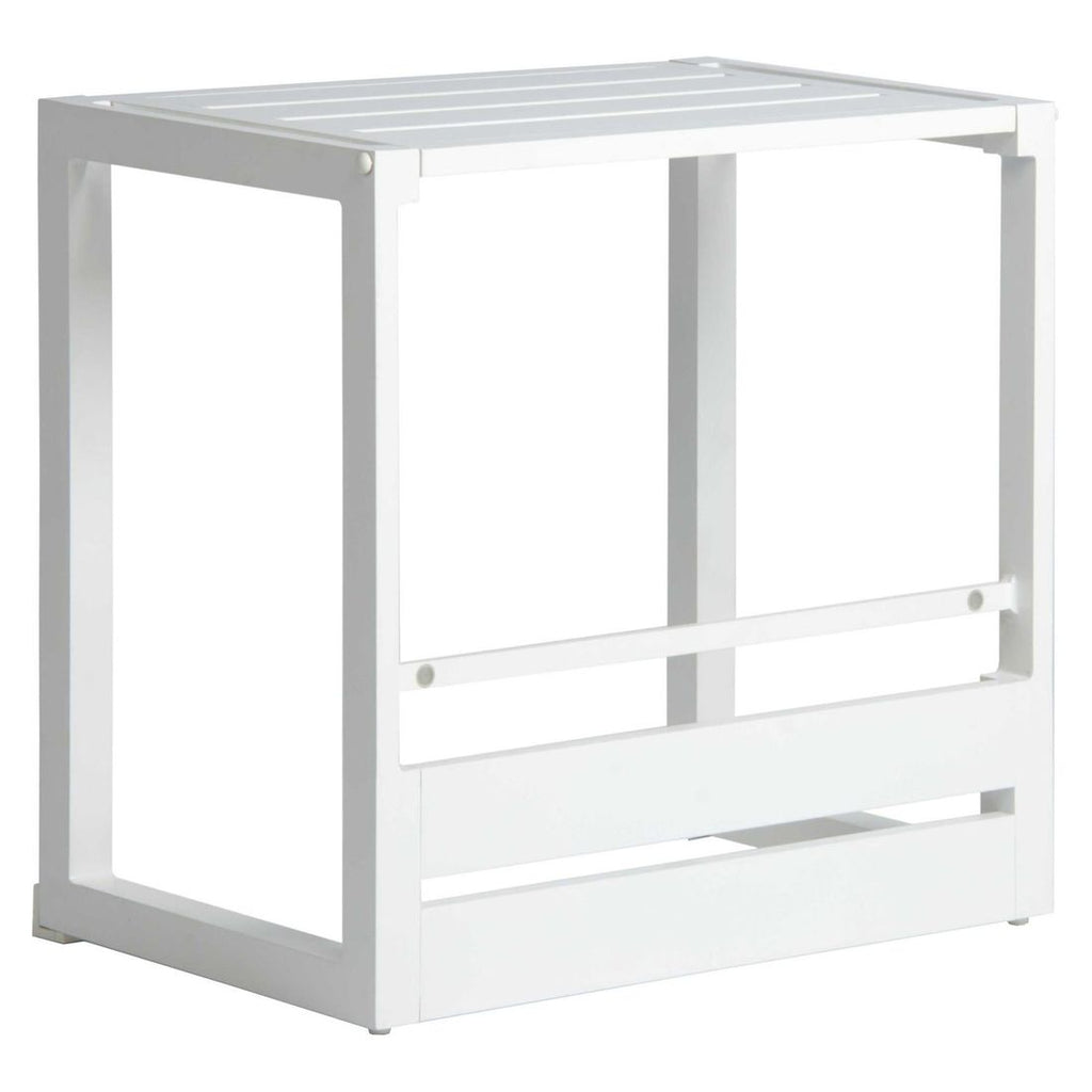 Sidebord ute Novus aluminium hvit 67x63 cm Stern detalj av bordplate