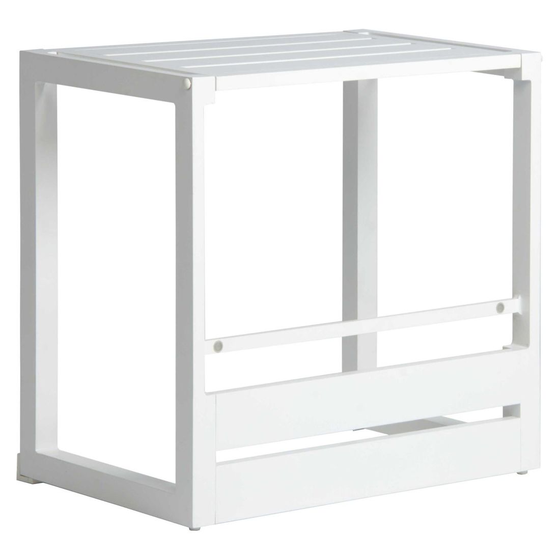 Sidebord ute Novus aluminium hvit 67x63 cm Stern detalj av bordplate