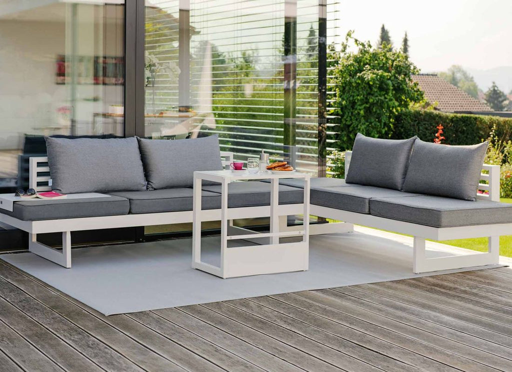 Sidebord ute Novus aluminium hvit 67x63 cm Stern nærbilde av ben