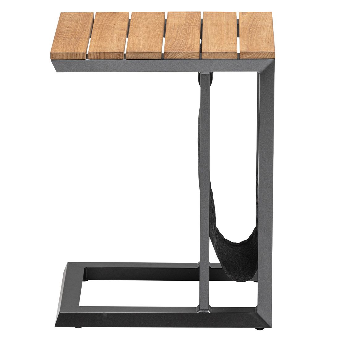 Bakside av Sidebord ute Ocean Skid aluminium/teak 46x36 cm