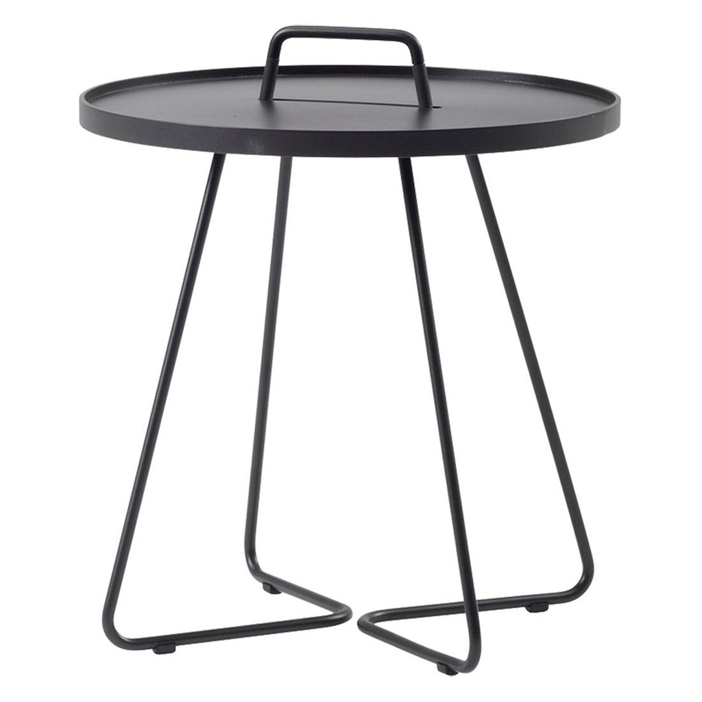 Sidebord ute On-the-move Ø52x60 cm aluminium svart forfra