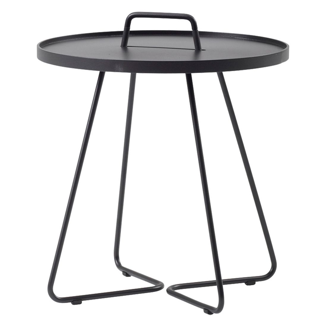 Sidebord ute On-the-move Ø52x60 cm aluminium svart forfra