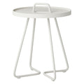 Sidebord ute On-the-move Ø37 cm aluminium hvit - Cane-line for balkong og hage